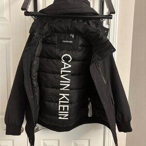 Calvin Klein Black Hooded Puffer Jacket